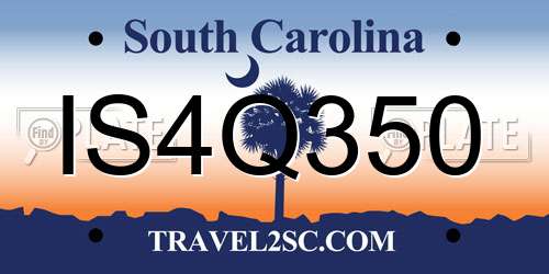 IS4Q350 South Carolina License Plate