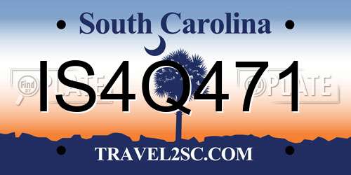 IS4Q471 South Carolina License Plate
