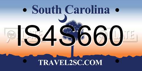 IS4S660 South Carolina License Plate