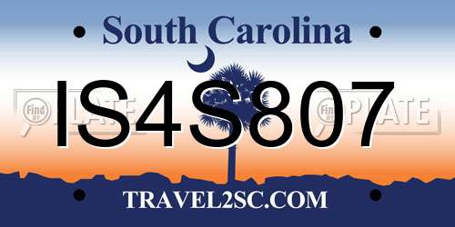 IS4S807 South Carolina License Plate