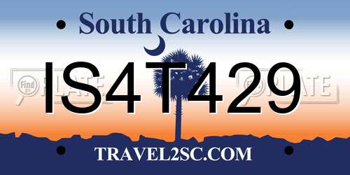 IS4T429 South Carolina License Plate