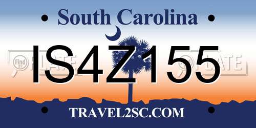 IS4Z155 South Carolina License Plate