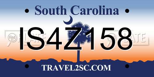 IS4Z158 South Carolina License Plate