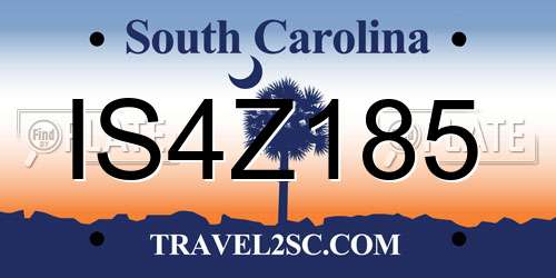 IS4Z185 South Carolina License Plate