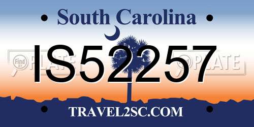 IS52257 South Carolina License Plate