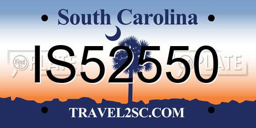 IS52550 South Carolina License Plate