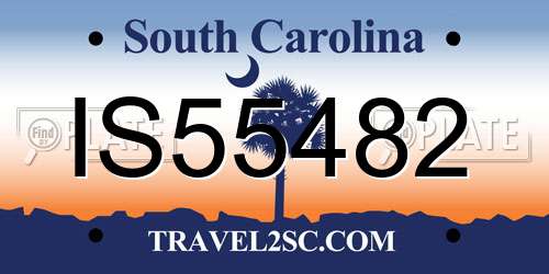 IS55482 South Carolina License Plate