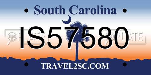 IS57580 South Carolina License Plate