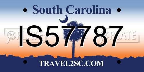IS57787 South Carolina License Plate