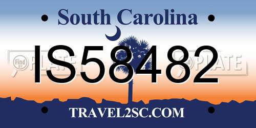 IS58482 South Carolina License Plate