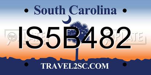 IS5B482 South Carolina License Plate
