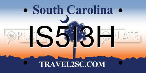 IS5I3H South Carolina License Plate