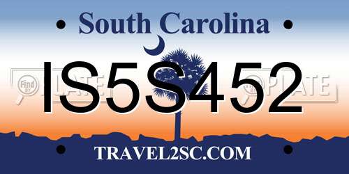 IS5S452 South Carolina License Plate