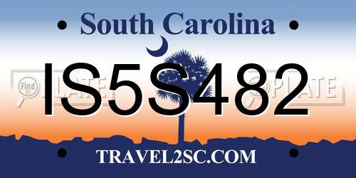 IS5S482 South Carolina License Plate