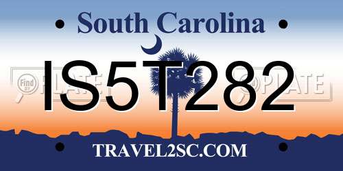 IS5T282 South Carolina License Plate