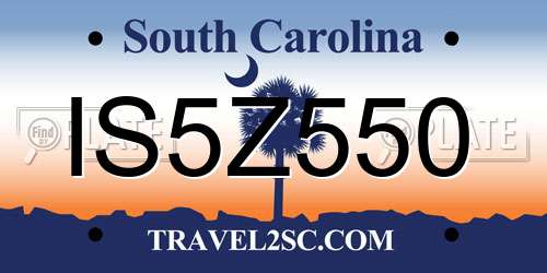 IS5Z550 South Carolina License Plate