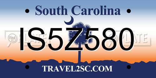 IS5Z580 South Carolina License Plate