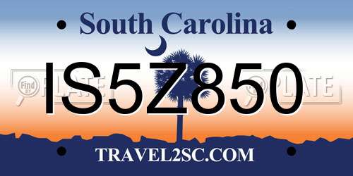 IS5Z850 South Carolina License Plate