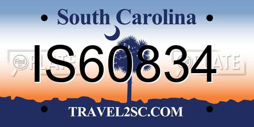 IS60834 South Carolina License Plate