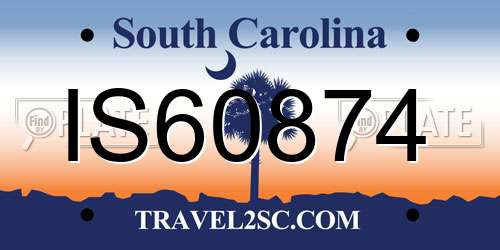 IS60874 South Carolina License Plate