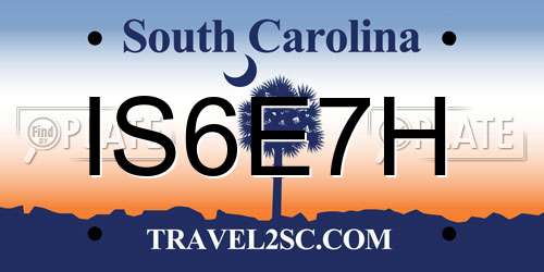IS6E7H South Carolina License Plate