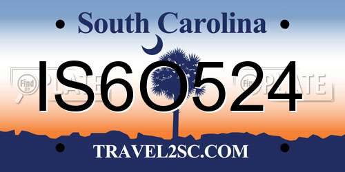 IS6O524 South Carolina License Plate