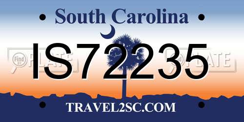 IS72235 South Carolina License Plate