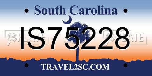 IS75228 South Carolina License Plate