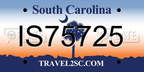 IS75725 South Carolina License Plate