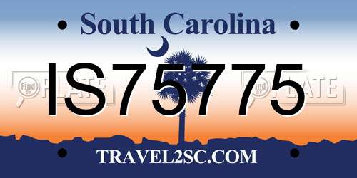 IS75775 South Carolina License Plate