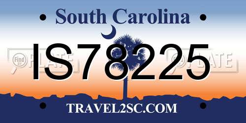 IS78225 South Carolina License Plate