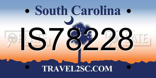 IS78228 South Carolina License Plate