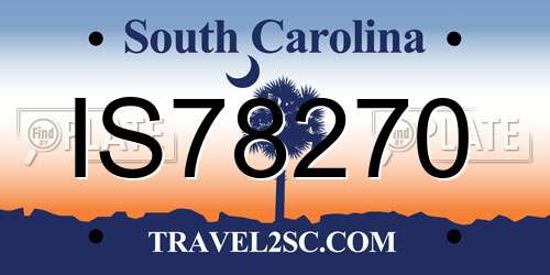 IS78270 South Carolina License Plate