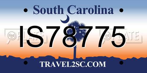 IS78775 South Carolina License Plate