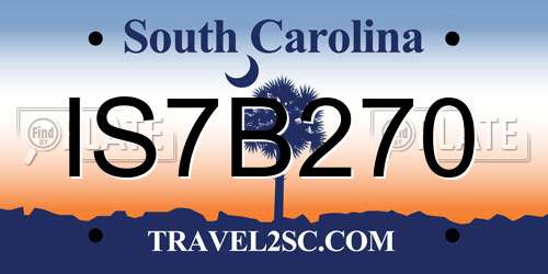 IS7B270 South Carolina License Plate