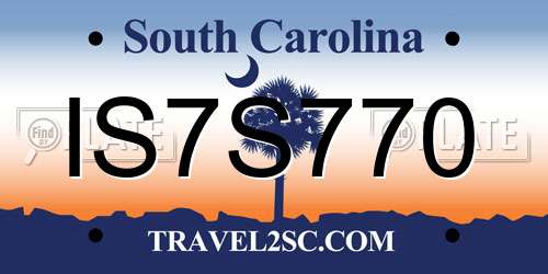 IS7S770 South Carolina License Plate