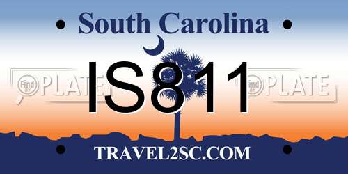 IS811 South Carolina License Plate
