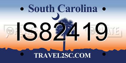 IS82419 South Carolina License Plate