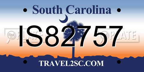 IS82757 South Carolina License Plate