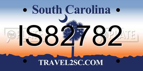 IS82782 South Carolina License Plate