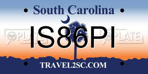 IS86PI South Carolina License Plate