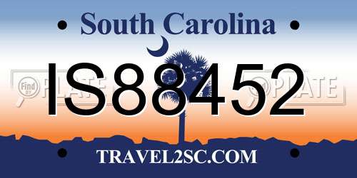 IS88452 South Carolina License Plate