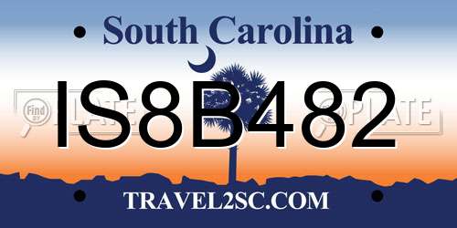 IS8B482 South Carolina License Plate