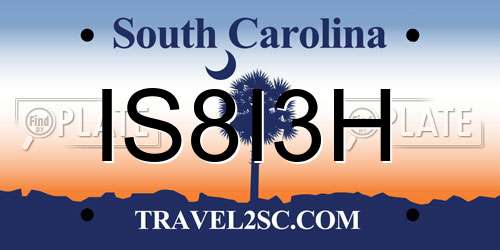 IS8I3H South Carolina License Plate