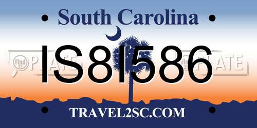 IS8I586 South Carolina License Plate