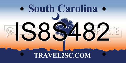 IS8S482 South Carolina License Plate