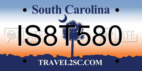 IS8T580 South Carolina License Plate