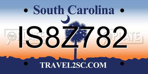 IS8Z782 South Carolina License Plate