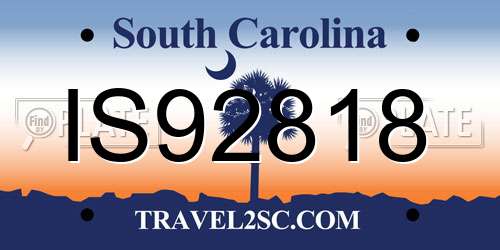 IS92818 South Carolina License Plate