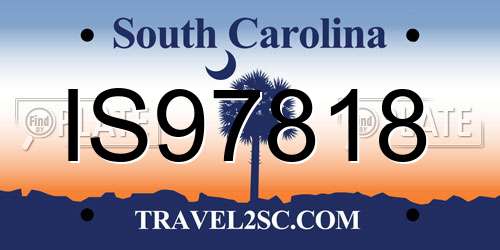 IS97818 South Carolina License Plate